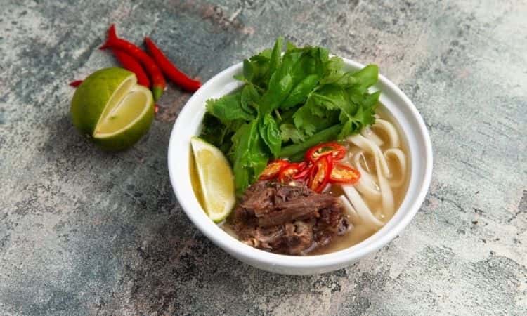 Vietnamese pho bo beef soup
